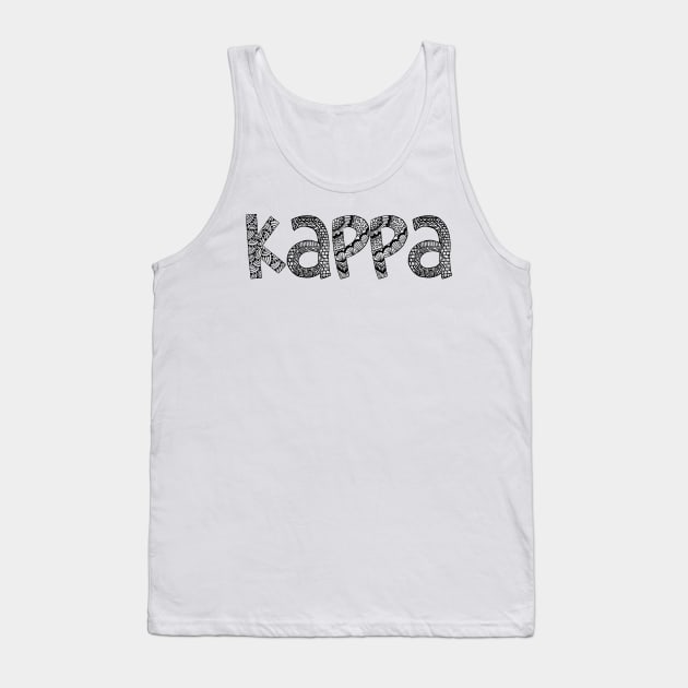 Kappa Letter Doodle Pattern Tank Top by Rosemogo